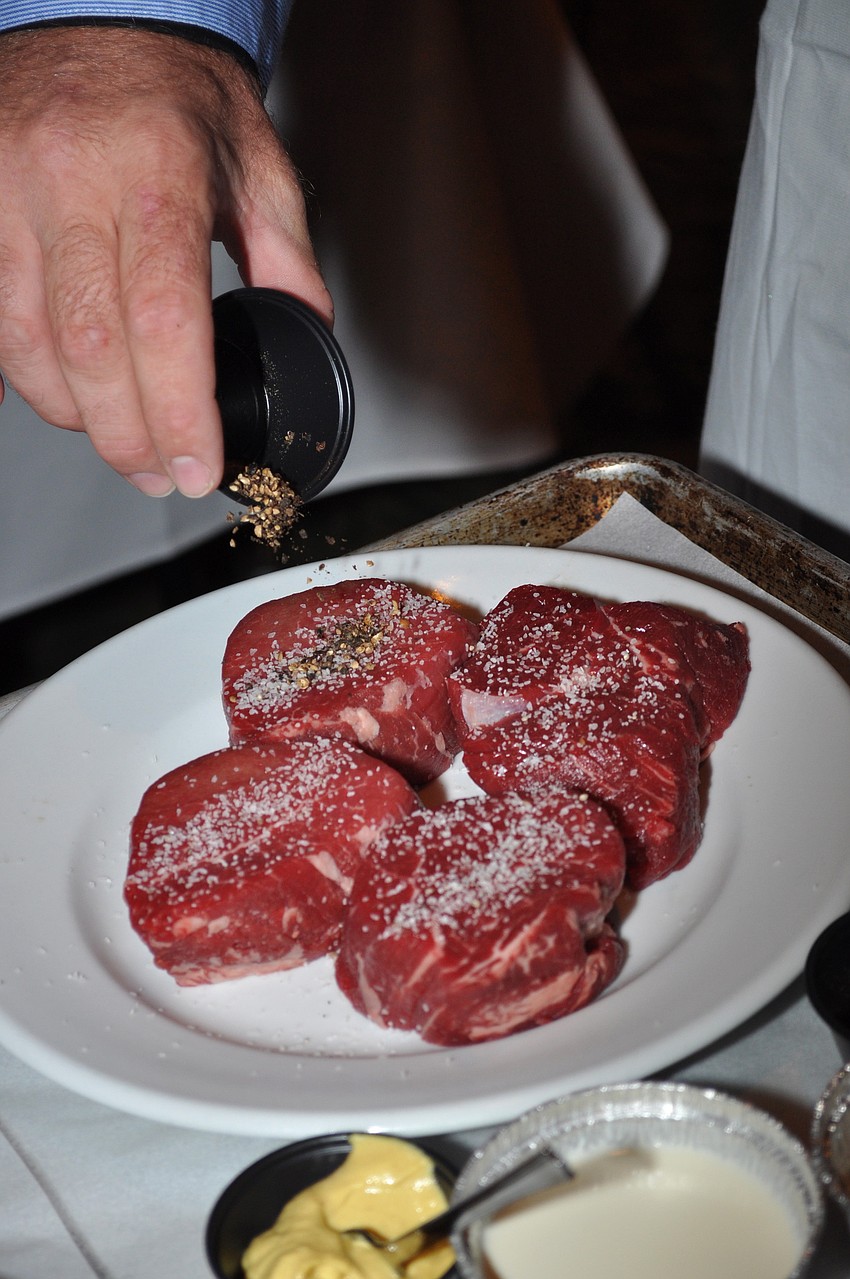 Seasoning the filets...