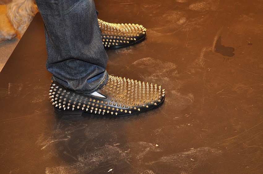Terry McKee sported some fun spikey shoes at the event.
