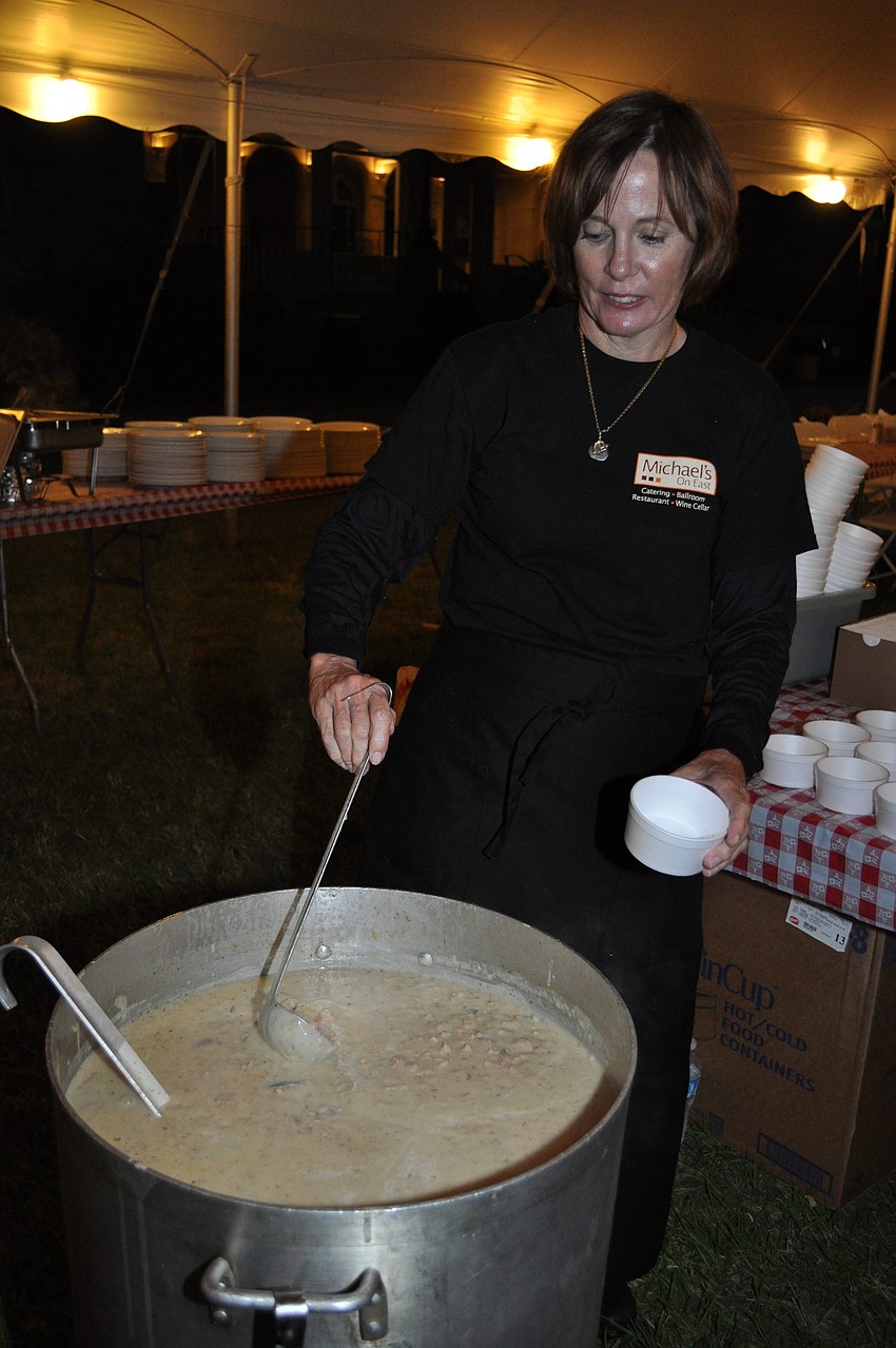 Wendy Weller serves up clam chowder