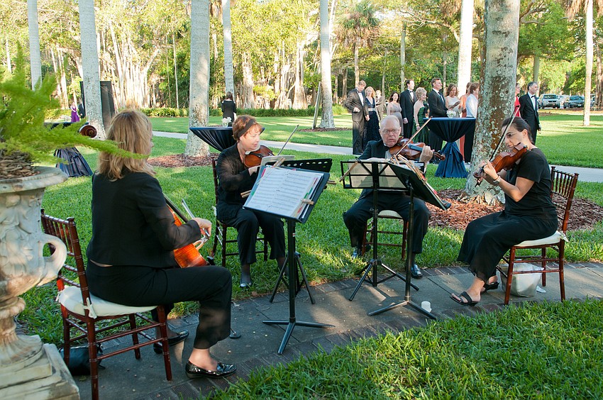 The string quartet played for cocktails