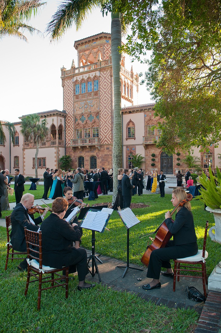 The string quartet played for cocktails