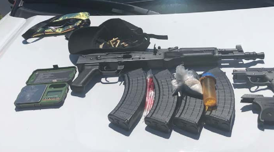 The weapons found in the car, at Exit 289 on I-19, on Tuesday, May 12. Courtesy photo