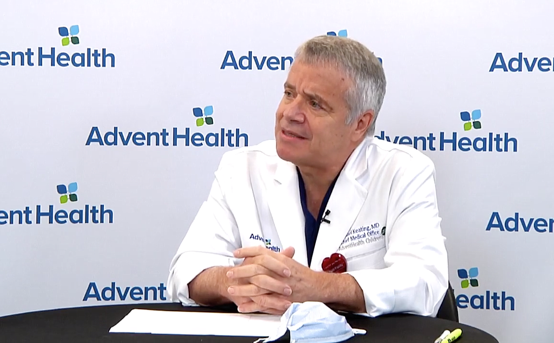 Dr. Michael Keating, chief medical officer at AdventHealth For Children. Screen capture