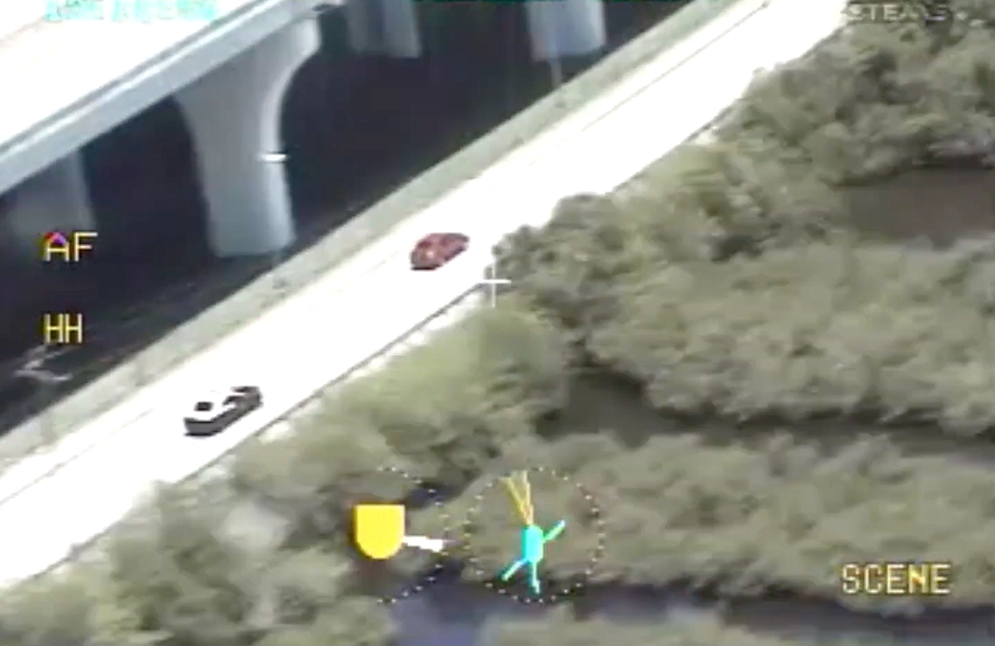 Screen shot from helicopter video provided by the Flagler County Sheriff's Office.