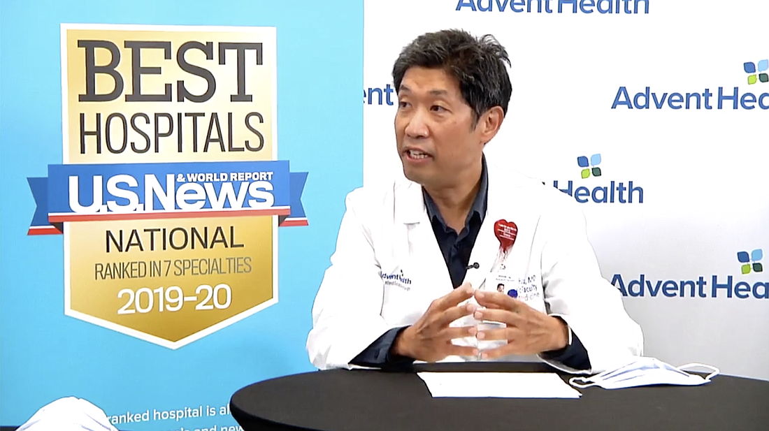  Dr. Vincent Hsu, AdventHealth epidemiologist and infection control officer. Courtesy of the livestream by Life at AdventHealth Central Florida
