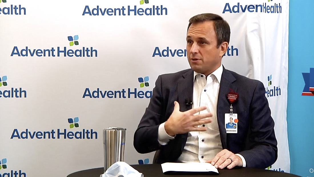Daryl Tol, president and CEO of AdventHealth's Central Florida Division. Screenshot of livestream by Life at AdventHealth Central Florida