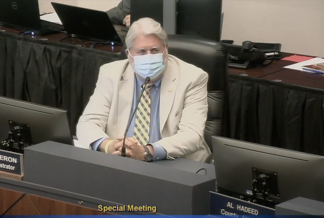 Flagler County Administrator Jerry Cameron. Image from county meeting livestream