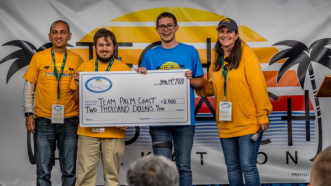 Team Palm Coast won third place at the January 2020 Hackathon. In all, about 80 people signed up; about 25 participated. Courtesy photo