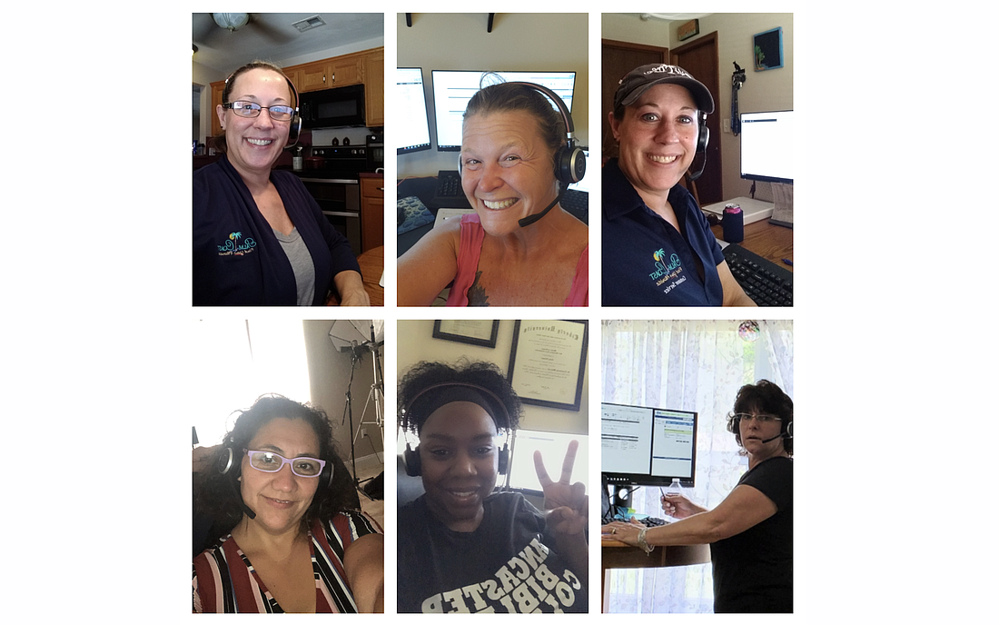 Palm Coast customer service staff members. From top left to right: Tonya Rausch, Rebecca Sanders, and Tonya Rausch. Bottom left to right: Cindy Goncalves, Tracey Hodges and Carol Collier. Image courtesy of the city of Palm Coast