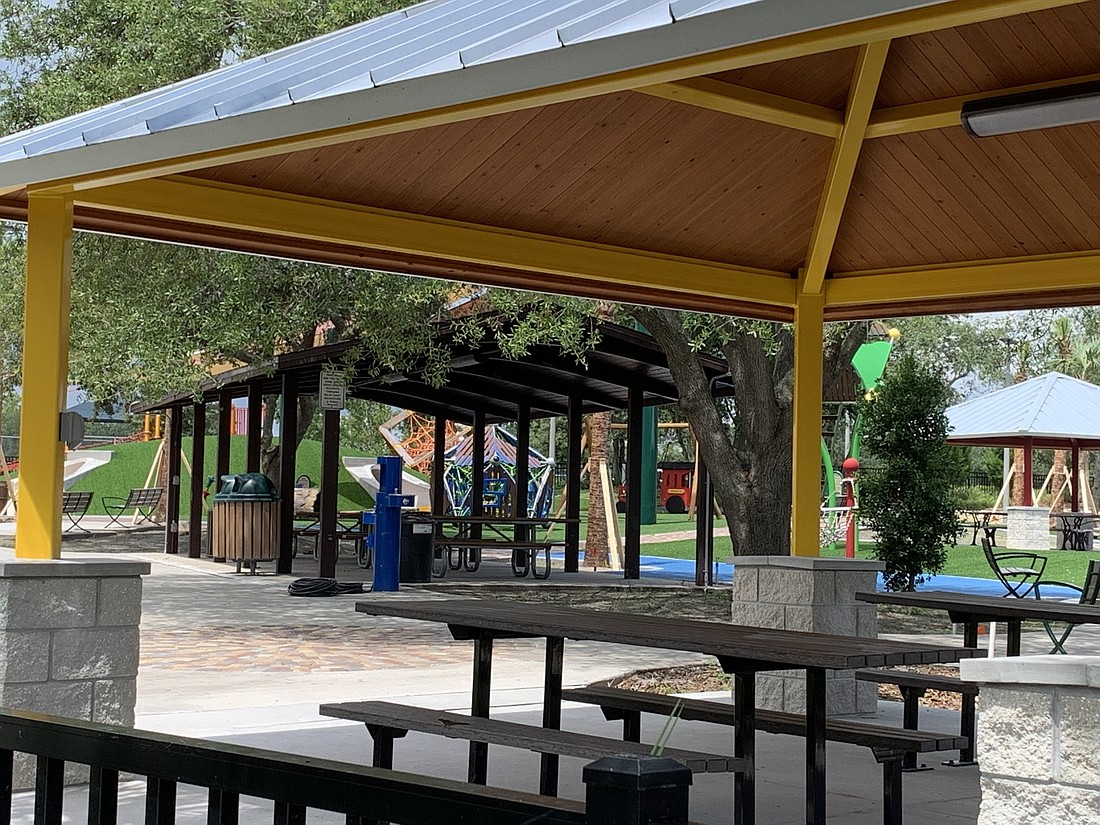 A new shade pavilion at Holland Park. Photo courtesy of the city of Palm Coast