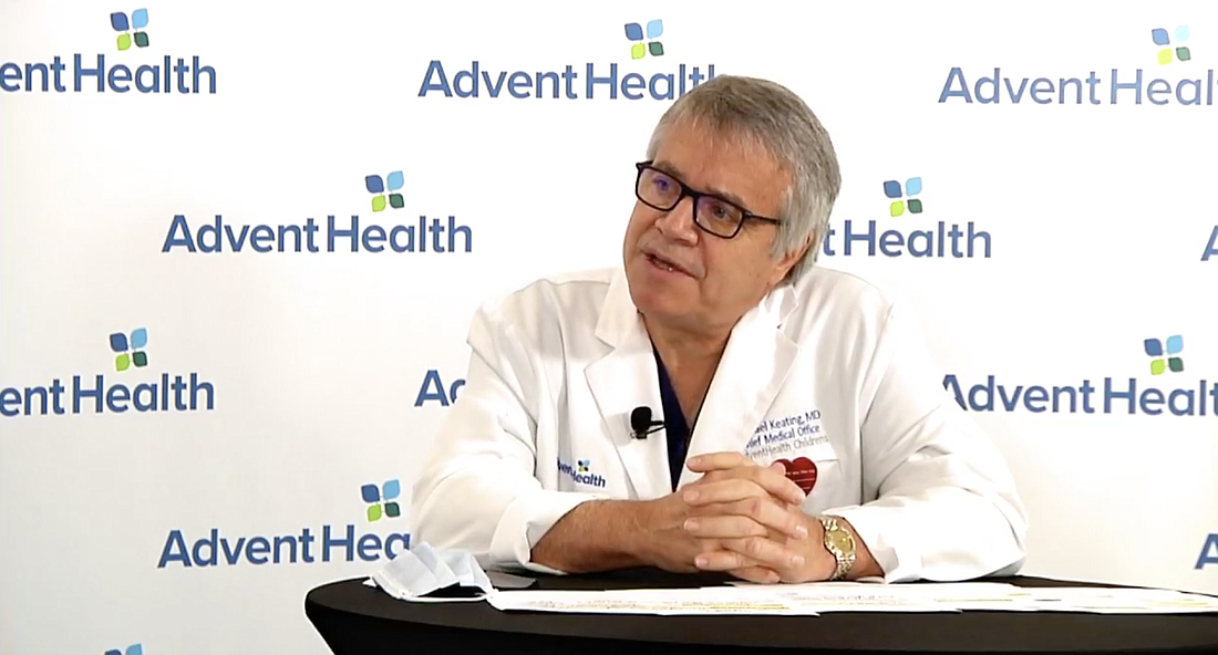 Michael Keating, chief medical officer at AdventHealth for Children. Courtesy of Life at AdventHealth Central Florida's livestream