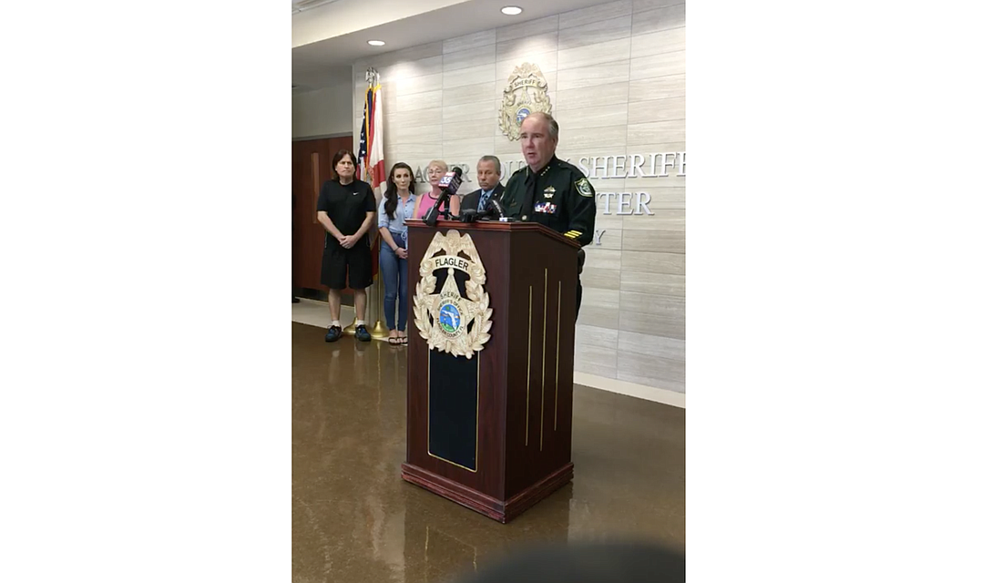 Sheriff Rick Staly speaks during an Aug. 31 press conference. Image from FCSO Facebook Live feed screenshot