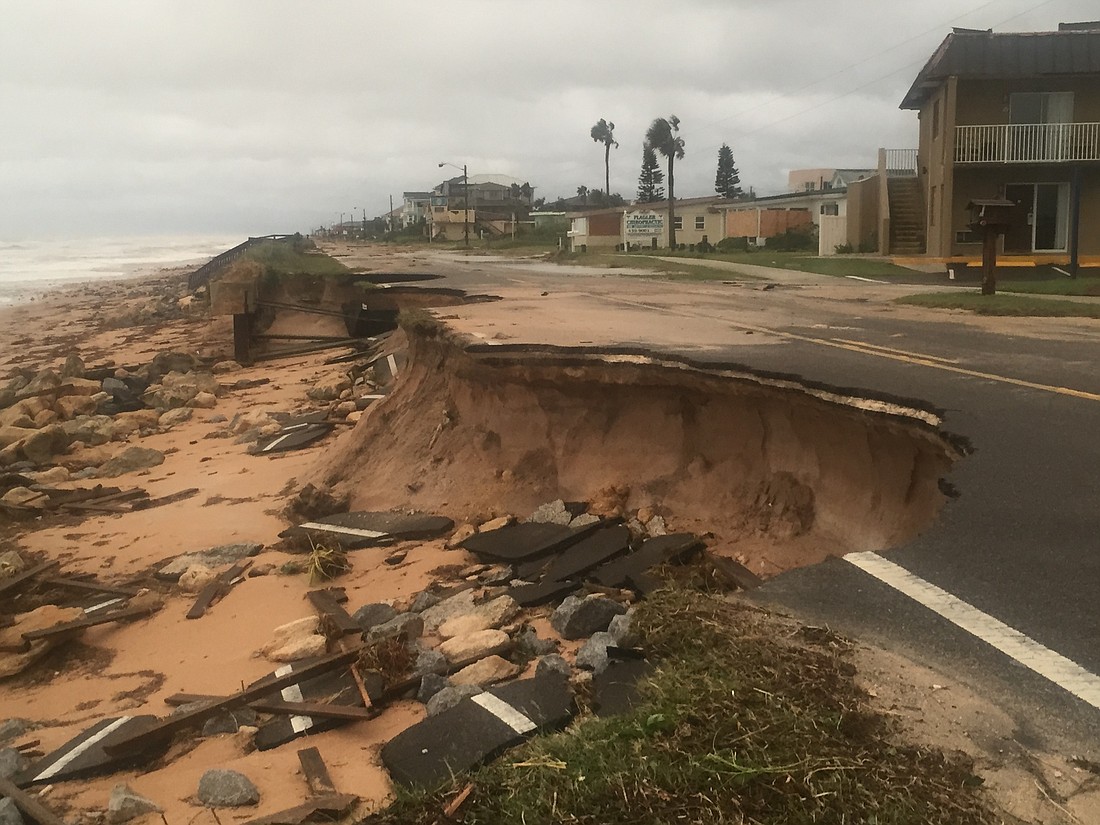 State Road A1A after Hurricane Matthew. The Army Corps of Engineers project is designed to prevent such damage in the future. File photo