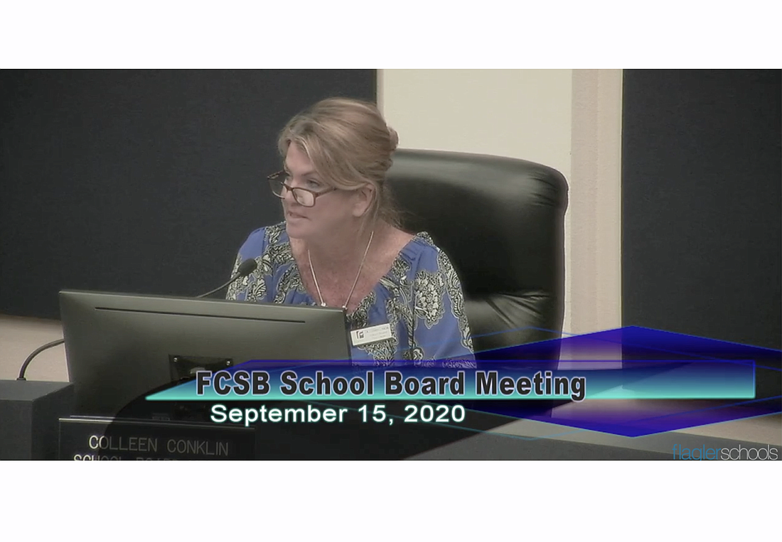 School Board member Colleen Conklin. Image from meeting livestream