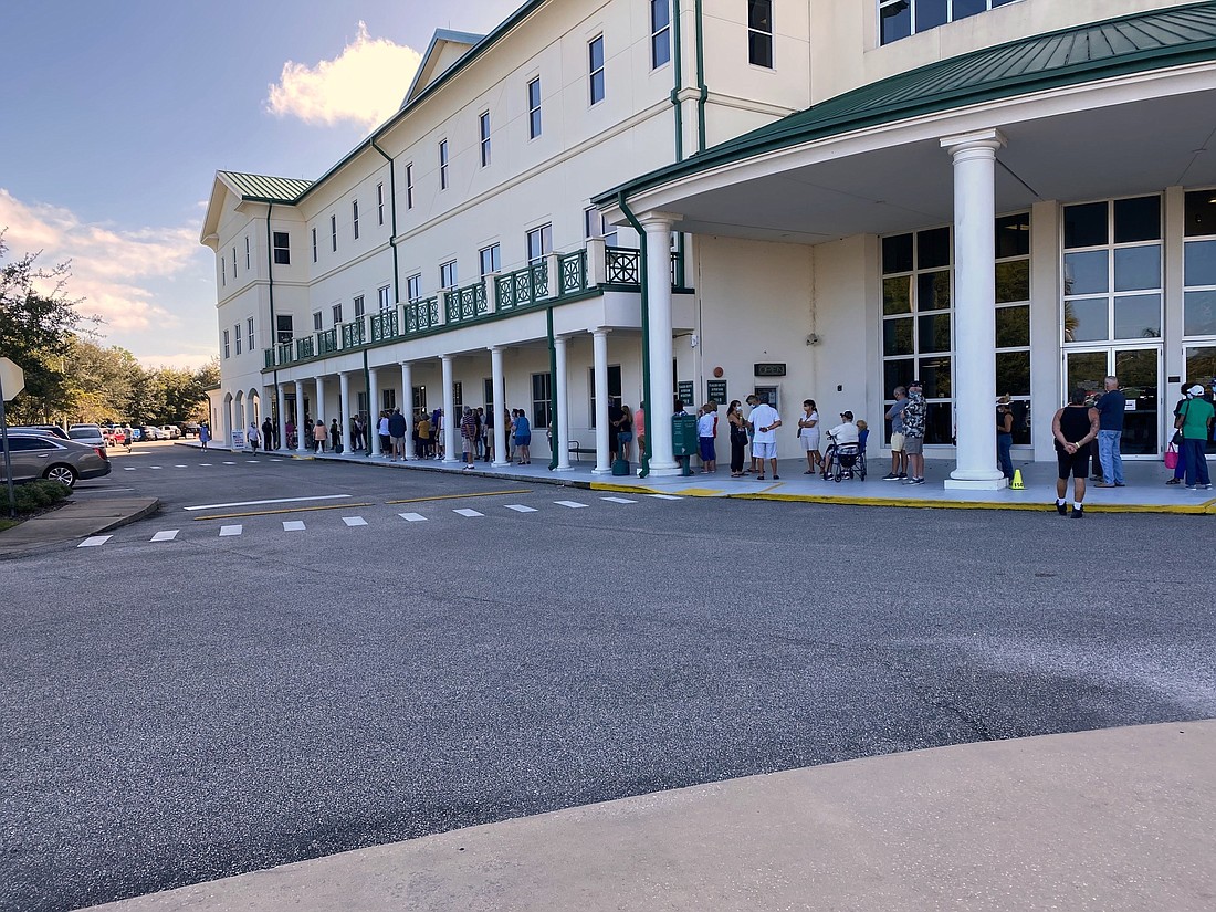 Voters outside the Government Services Building in Bunnell. Photo courtesy of the Flagler County government