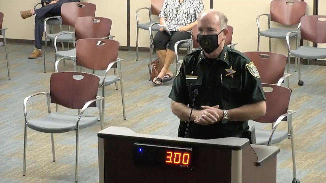 Sheriff Rick Staly. Photo from city meeting livestream