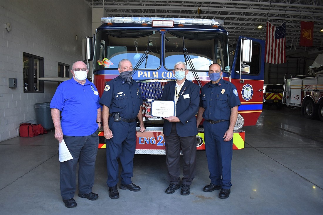 Fire Police Captain Steve Garnes awarded the Fire Safety Commendation Medal. Courtesy photo.