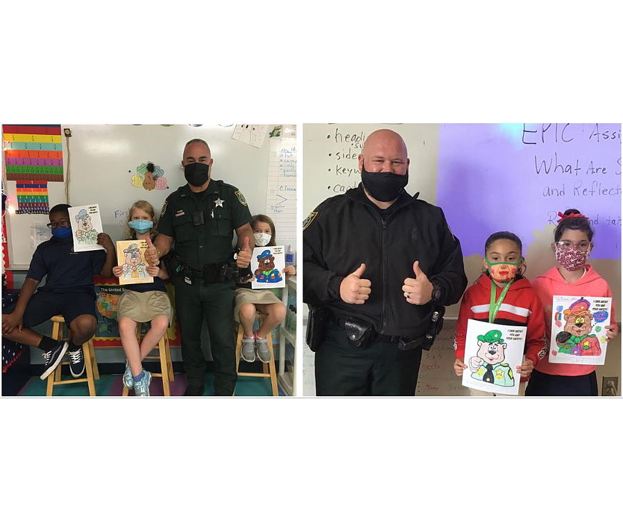 Imagine Schools SRD Lilavois (left) and Rymfire Elementary SRD Chewning (right) presenting the B.E.A.R. program to students. Courtesy photo.