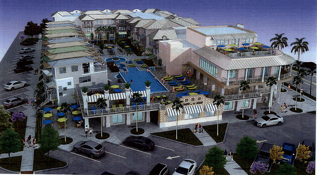 A side view of the proposed resort. Image from city of Flagler Beach meeting backup documentation