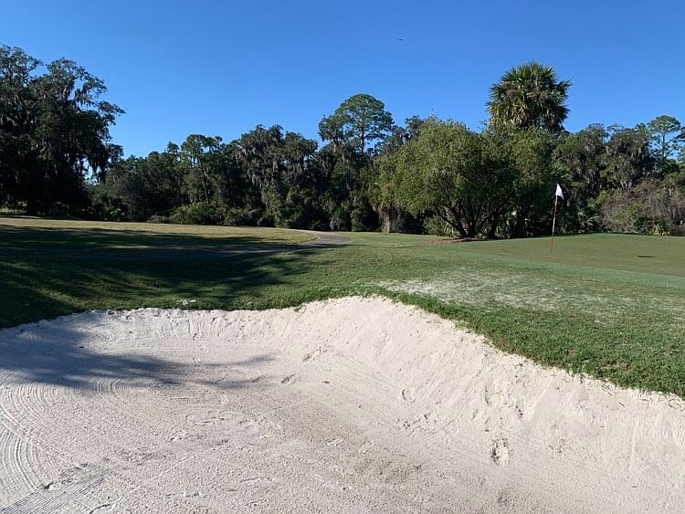 A sand trap at the golf course. Photo by Brian McMillan