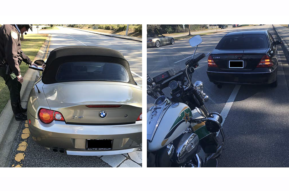 The cars were traveling 75-80 mph. Photos courtesy of the Flagler County Sheriff's Office.
