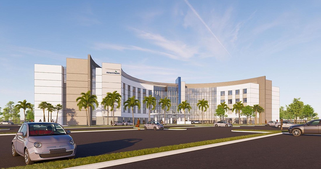 The new AdventHealth Palm Coast Parkway will begin construction in September 2021 and should open in 2022, the company announced. Courtesy image