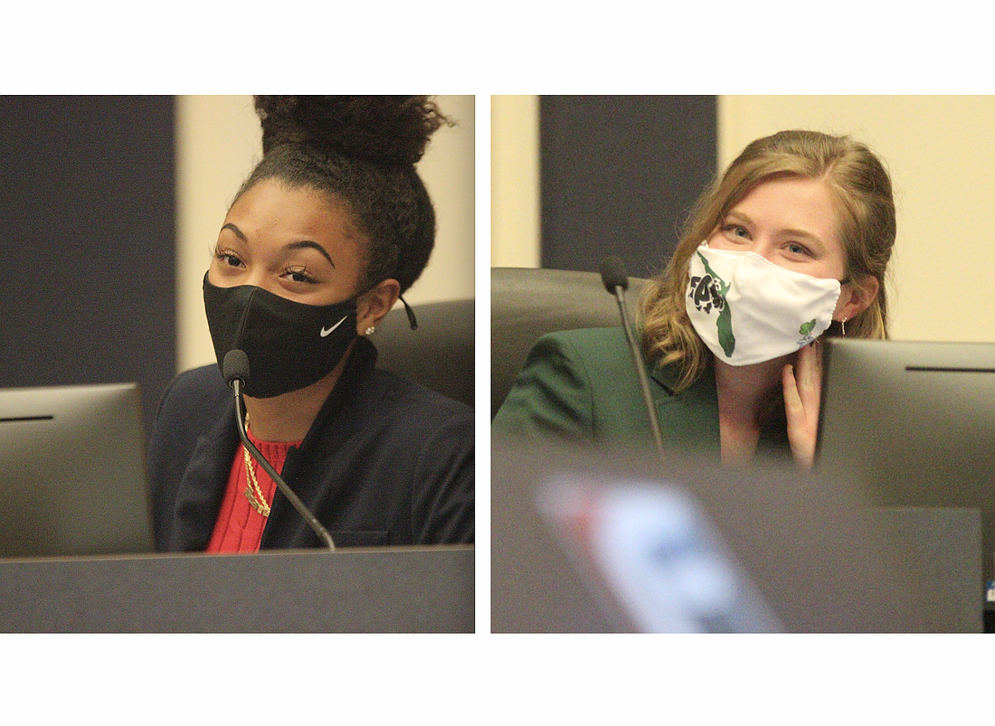 Student School Board members Brianna Whitfield and Kyleigh Ruddy. Photos by Jonathan Simmons