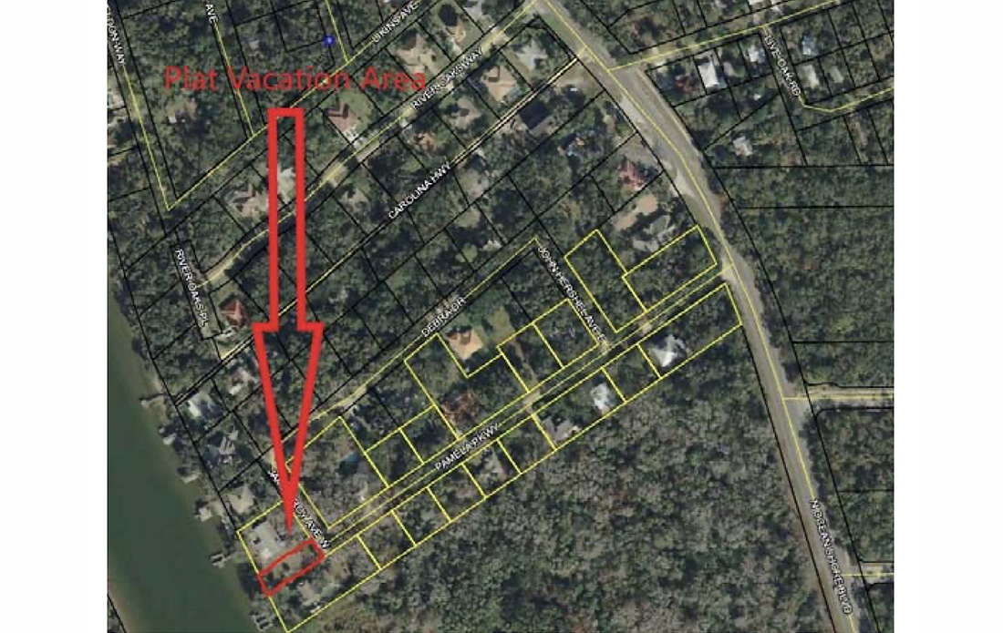 The location of the launch on Pamela Parkway. Image from county meeting backup documentation