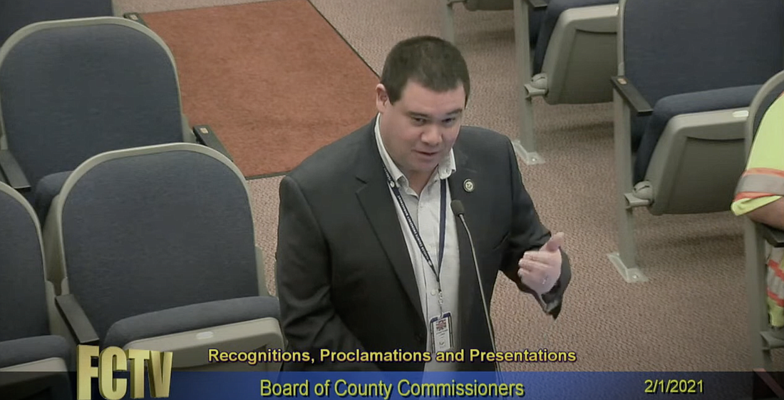 Flagler County Emergency Management Director Jonathan Lord. Image from county meeting livestream