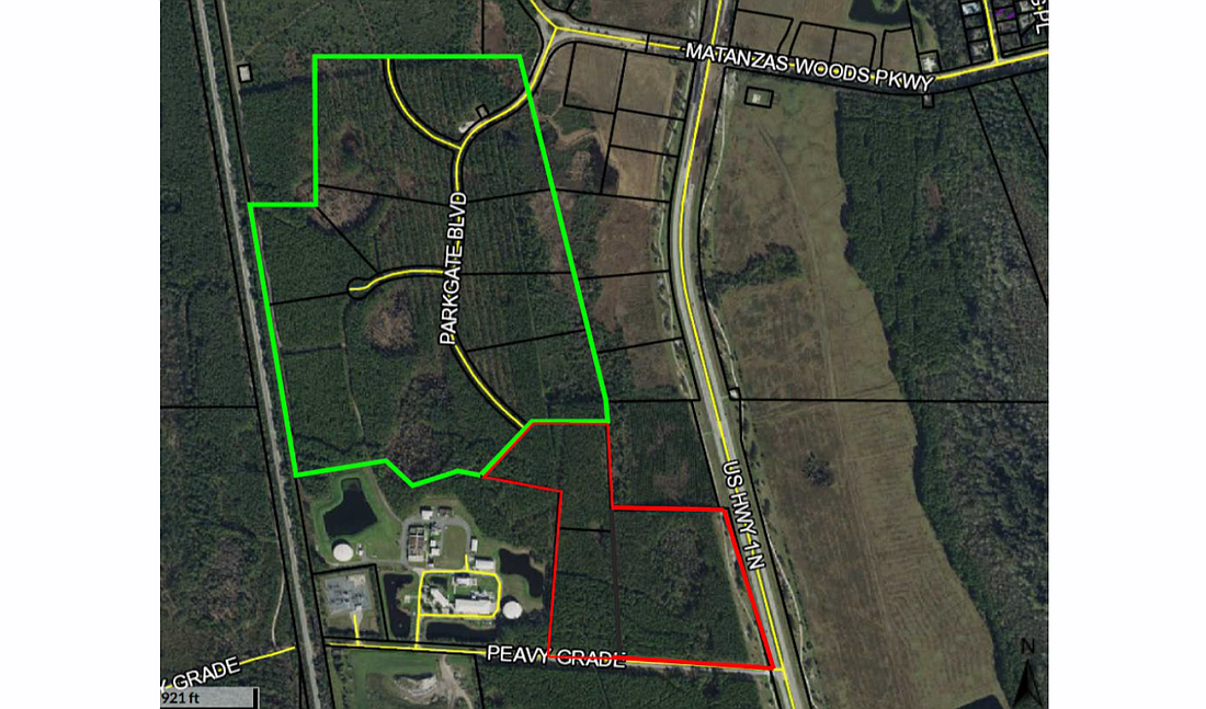 The "Option B" location is next to the city's Utility Water Treatment Plant #3 and Wastewater Treatment Plant #2. Image courtesy of the city of Palm Coast