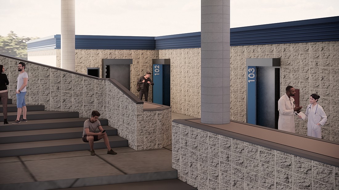 A rendering of the renovated Alan Smolen Center exterior. Image courtesy of Daytona State College