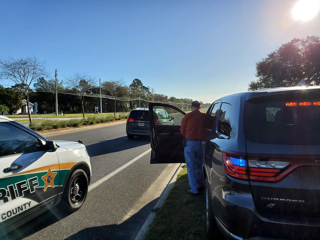 Sheriff Rick Staly at the serene fo he felony traffic stop. Photo courtesy of the FCSO