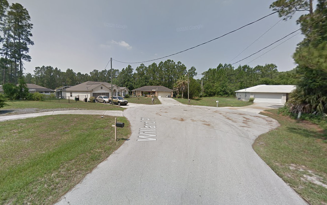 The attack took place on the cul de sac on Willard Place in Palm Coast, according to the FCSO. Image from Google Maps
