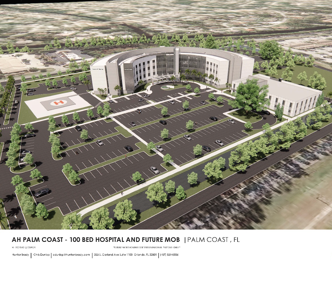 The north side of the proposed hospital building. Image courtesy of the city of Palm Coast