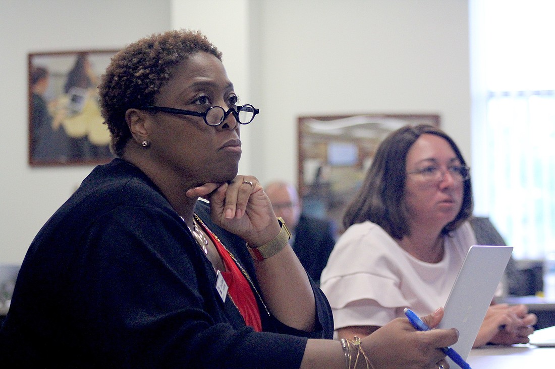 Flagler Schools Chief Human Resources Officer Jewel Johnson and Chief Financial Officer Patty Wormeck. Photo by Brian McMillan
