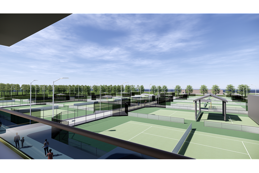 A rendering of the soon-to-be Palm Coast Reilly Opelka Racquet Center.
