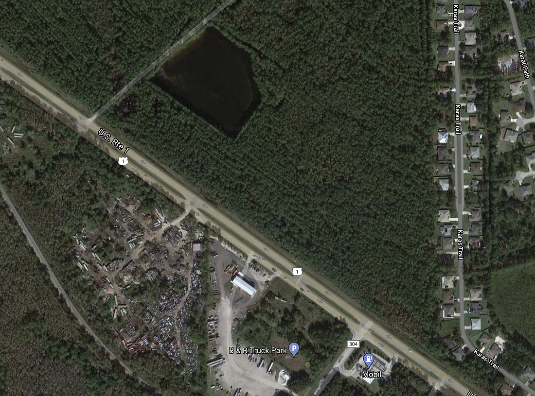A maximum of 450 homes can now be built between U.S. 1 and Karas Trail. This is in the southern end of Palm Coast. Google Maps image