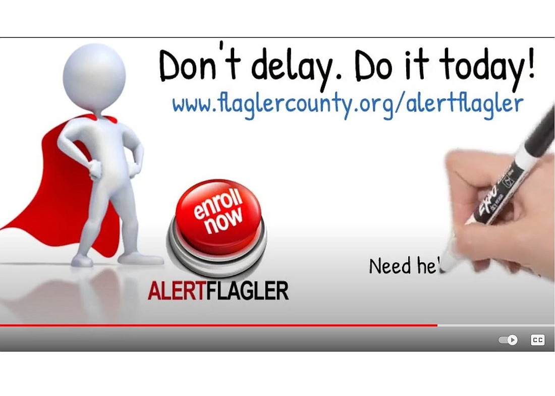 Screenshot of the county's ALERTFlagler video