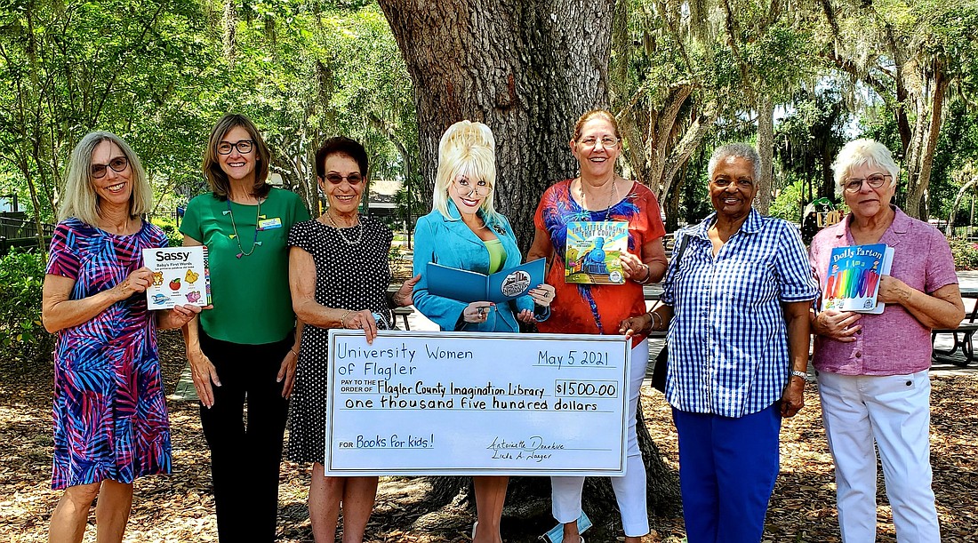 The United Women of Flagler presented a donation to the Dolly Parton Imagination Library in May. Courtesy photos