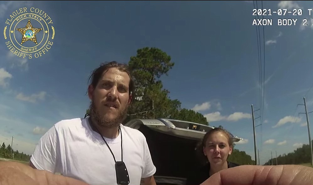 Screenshot of FCSO video - arrest of Steven Magnolia and Alyssa Humphrey