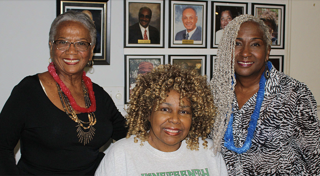 Sybil Dodson-Lucas, Communications and Outreach Associate;  Blanche Valentine, Cultural Center Administrator;  Meshella E. Woods, Director of Curatorial Affairs/Grant Writer. Courtesy photo