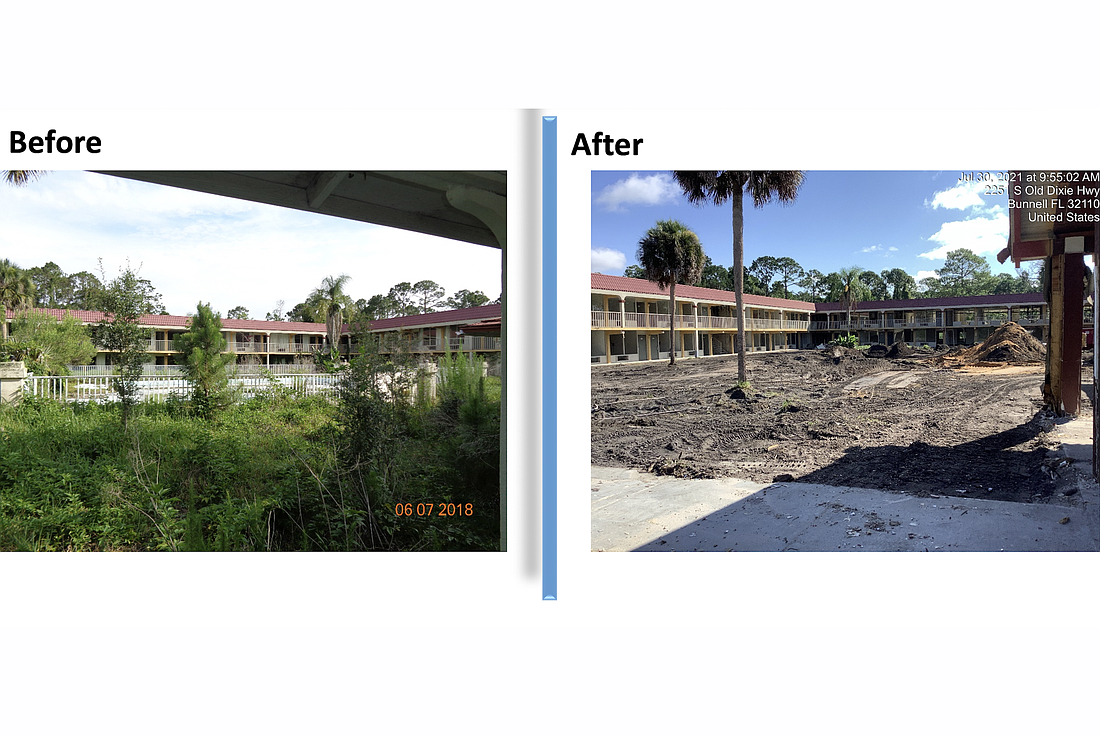 The weeds have been removed and the pool filled in. Photo courtesy off the Flagler County government