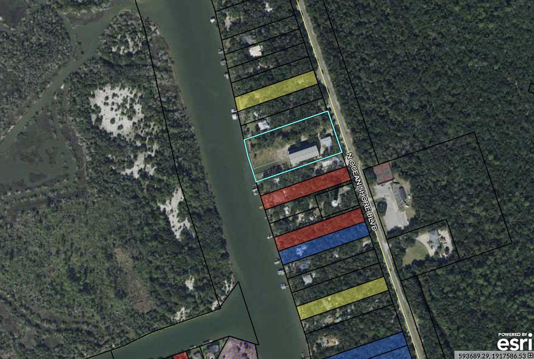 Opponents said the Intracoastal is too narrow in the Hammock area to allow for a marina, absent the creation of an artificial cove. Image courtesy of the Flagler County Property Appraiser's Office