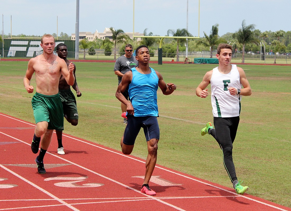 FPC seniors Slade Cavallaro, Ka'Deem Wynn, Hayden Ore (not pictured) and Justin Pacifico head to the state meet a final team, hoping to win gold in the 4x800-meter relay. Photo by Jeff Dawsey
