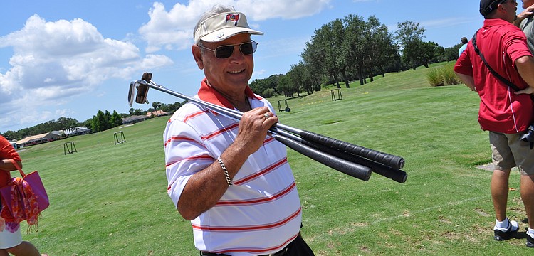 John Castellano got in some time on the driving range before the tournament began.