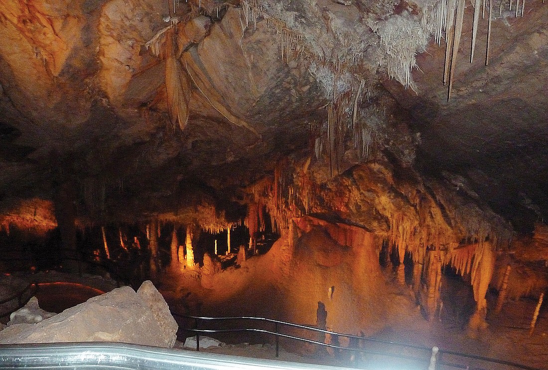 Spectacular sights and lights come from the top and bottom of the Kartchner Caverns, in Arizona.