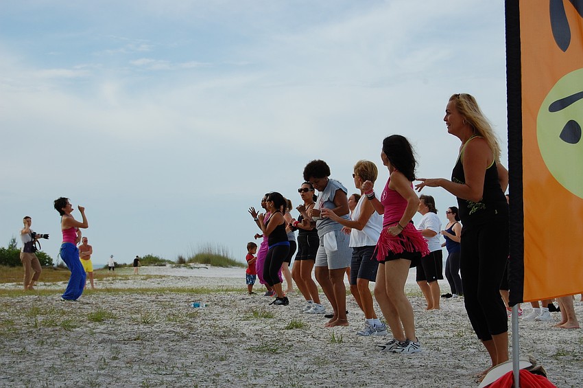 Luz Ruiz-Tagle leads a dance to a remix of Usher's 