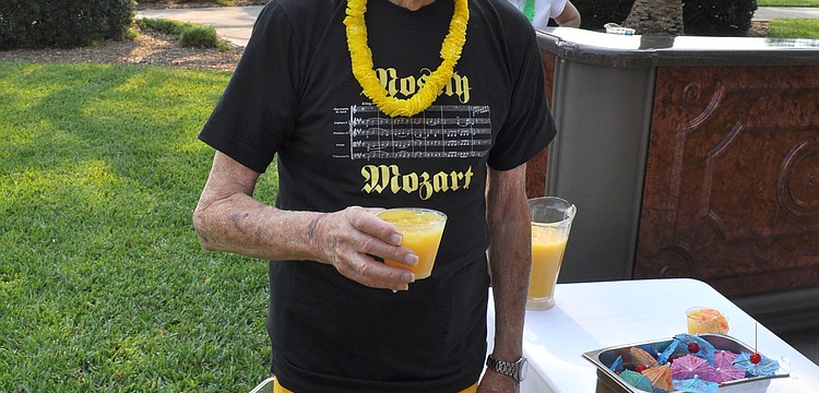 Joe Ellison enjoys a festive drink.