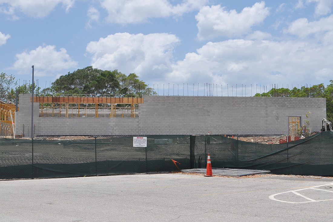 Walls for the new CVS began going up earlier this week.