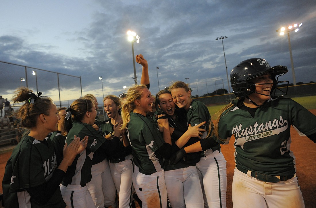 The Lakewood Ranch High softball team earned its first trip to the state semifinals with a  10-0 victory over River Ridge in the Class 6A-Region 3 finals May 1.